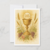 Communie Gebed Kelk met Tarwe Druiven Aankondiging (Voorkant)