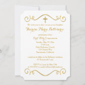 Communie | GEDRUKTE RIBBON | Wit, goud | Foto Kaart (Achterkant)