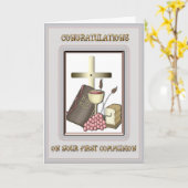 Communie gefeliciteerd kaart (Gele Bloem)