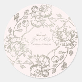 Communie Gouden Bloemen Sticker