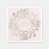 Communie Gouden Bloemenservetten Servet (Voorkant)