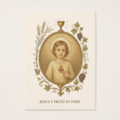 Communie Jezus Hart  Herinnering Heilige kaart (Voorkant)