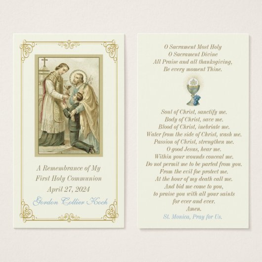  Communie Katholieke Herdenking Heilige Kaart (Voorkant /achterkant)