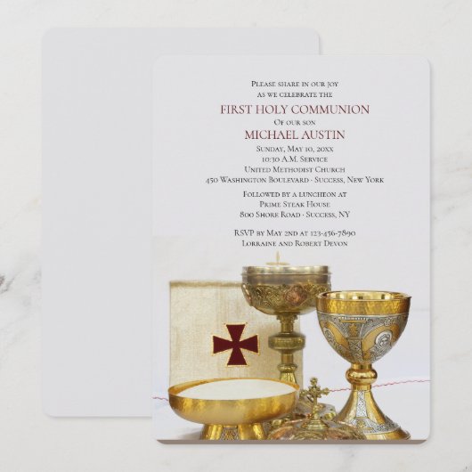 Communie kelk uitnodiging (Voorkant / Achterkant)