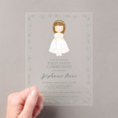 Communie Meisje Bidden Acryl Uitnodigingen (Insitu (Draagbaar))