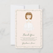 Communie Meisje Bidden Dank je wel Kaart (Voorkant)