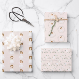 Communie Meisje Bidden Inpakpapier Vel