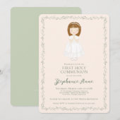 Communie Meisje Bidden Kaart (Voorkant / Achterkant)