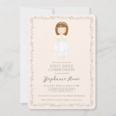 Communie Meisje Bidden Kaart (Voorkant)