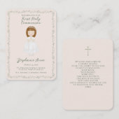 Communie Meisje Bidden Kaart Visitekaartje (Voorkant / Achterkant)