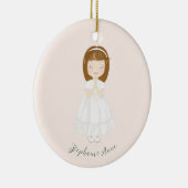 Communie Meisje Bidden Keramisch Ornament (Rechts)
