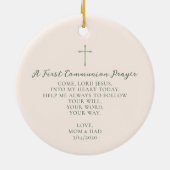 Communie Meisje Bidden Keramisch Ornament (Achterkant)