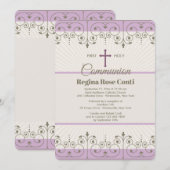 Communie meisje uitnodiging (Voorkant / Achterkant)