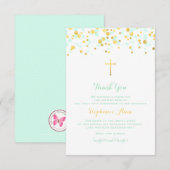 Communie Munt en Gouden Confetti Kaart (Voorkant / Achterkant)