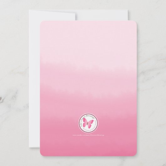 Communie roze krans en kruis kaart (Achterkant)