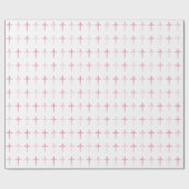 Communie Roze Kruis Cadeaupapier (Vlak)