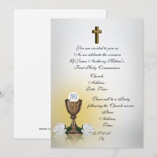 communie-uitnodiging kaart (Voorkant / Achterkant)