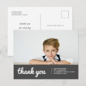 Communie voor hem Moderne eenvoudige foto Dank u Briefkaart (Voorkant / Achterkant)