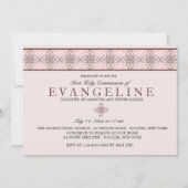 Communiedag Roze Uitnodiging (Voorkant)