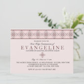 Communiedag Roze Uitnodiging (Staand voorkant)