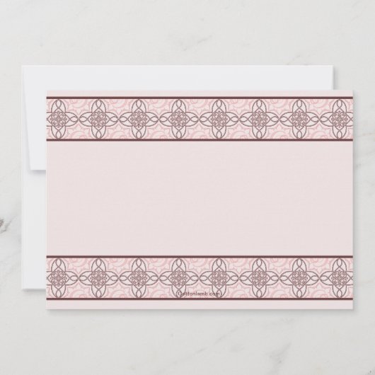 Communiedag Roze Uitnodiging (Achterkant)