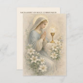 Communion Blessed Mary  Remembrance Holy Card Informatiekaartje (Voorkant / Achterkant)