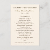 Communion Blessed Mary  Remembrance Holy Card Informatiekaartje (Achterkant)