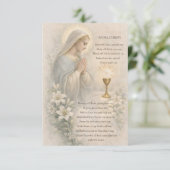 Communion Blessed Mary  Remembrance Holy Card Informatiekaartje (Staand voorkant)