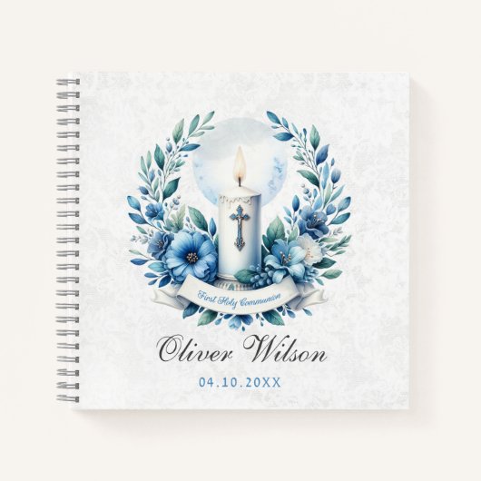 Communion Candle Eerste Holly Communion Gastenboek Notitieboek (Voorkant)