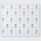 Communion Dove Brunette Boy Cadeaupapier (Vlak)