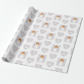 Communion Dove Redhead Girl Cadeaupapier (Uitgerold)