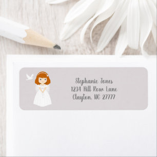 Communion Dove Redhead Girl Etiket