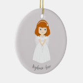 Communion Dove Redhead Girl Keramisch Ornament (Rechts)