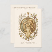 Communion Holy Family Remembrance Holy Card Informatiekaartje (Voorkant / Achterkant)