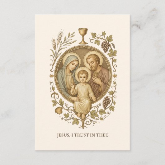 Communion Holy Family Remembrance Holy Card Informatiekaartje (Voorkant)