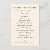 Communion Holy Family Remembrance Holy Card Informatiekaartje (Achterkant)