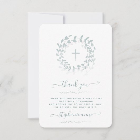 Communion Sage Wreath en Cross Kaart (Voorkant)