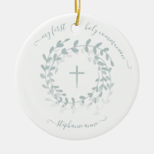 Communion Sage Wreath en Cross Keramisch Ornament