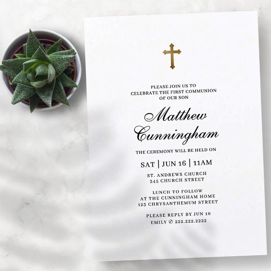 Communiqué voor hem minimalistisch met Faux Gold C Kaart