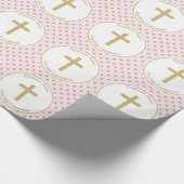 Communiroze met Gold Polka Dots Cadeaupapier (Hoek)