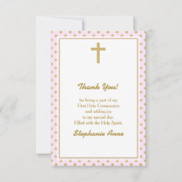 Communiroze met Gold Polka Dots Kaart