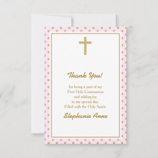 Communiroze met Gold Polka Dots Kaart (Voorkant)