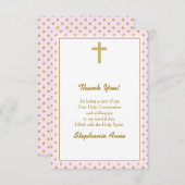 Communiroze met Gold Polka Dots Kaart (Voorkant / Achterkant)