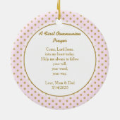 Communiroze met Gold Polka Dots Keramisch Ornament (Achterkant)