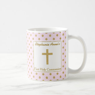Communiroze met Gold Polka Dots Koffiemok