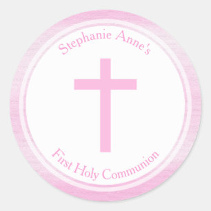 Communiroze Waterverf Ronde Sticker