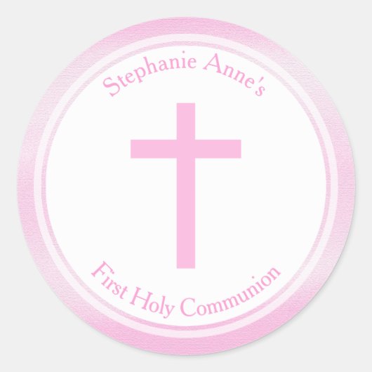 Communiroze Waterverf Ronde Sticker (Voorkant)