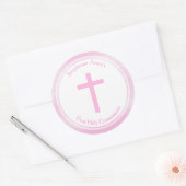 Communiroze Waterverf Ronde Sticker (Envelop)