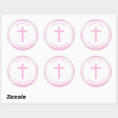 Communiroze Waterverf Ronde Sticker (Vel)