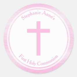 Communiroze Waterverf Ronde Sticker